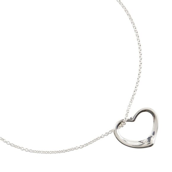 TIFFANY&Co. Open heart Necklace Elsa Peretti Silver925 heart 5.7g Women - Picture 1 of 10